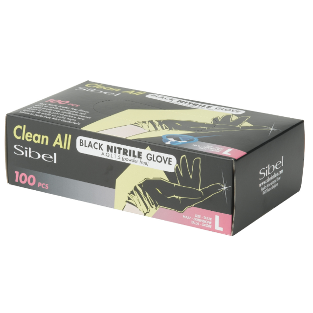 Sibel Clean All Nitril Handschoenen Large - Zwart 100St
